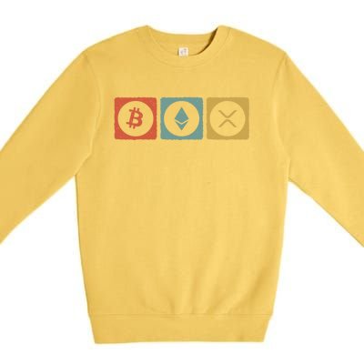 Vintage Crypto Cryptocurrency Crypto Ethereum Xrp Bitcoin Premium Crewneck Sweatshirt