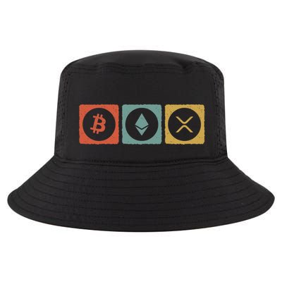 Vintage Crypto Cryptocurrency Crypto Ethereum Xrp Bitcoin Cool Comfort Performance Bucket Hat