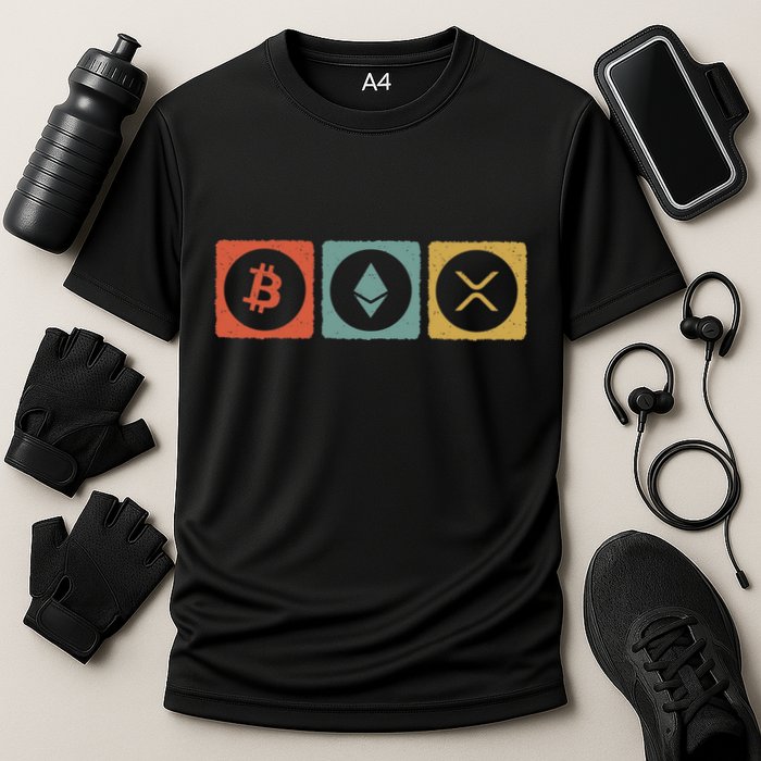 Vintage Crypto Cryptocurrency Crypto Ethereum Xrp Bitcoin Performance Shirt