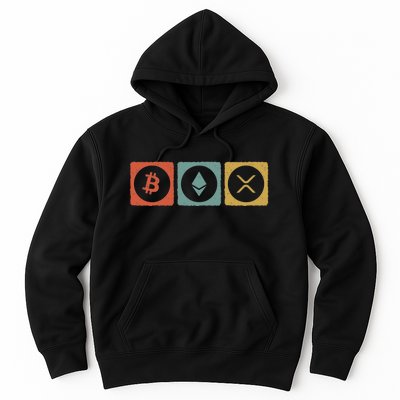 Vintage Crypto Cryptocurrency Crypto Ethereum Xrp Bitcoin Hoodie