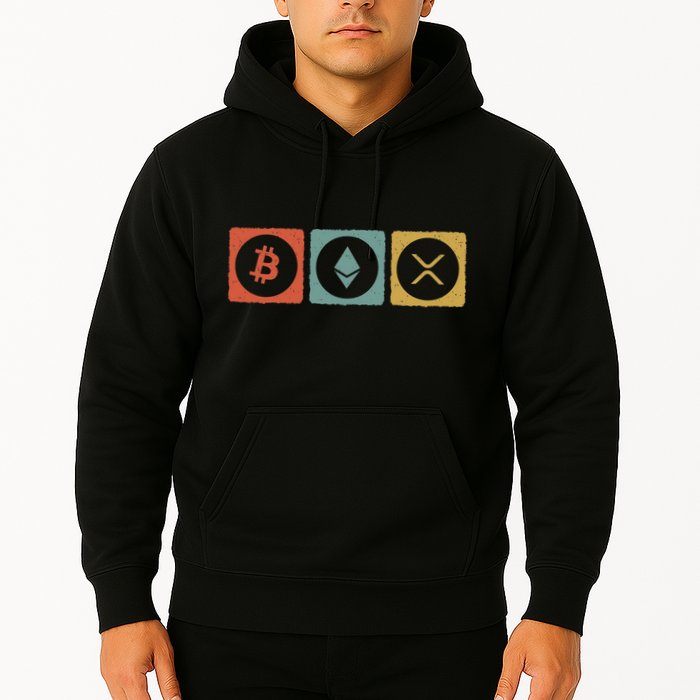 Vintage Crypto Cryptocurrency Crypto Ethereum Xrp Bitcoin Hoodie