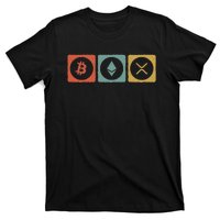 Vintage Crypto Cryptocurrency Crypto Ethereum Xrp Bitcoin T-Shirt