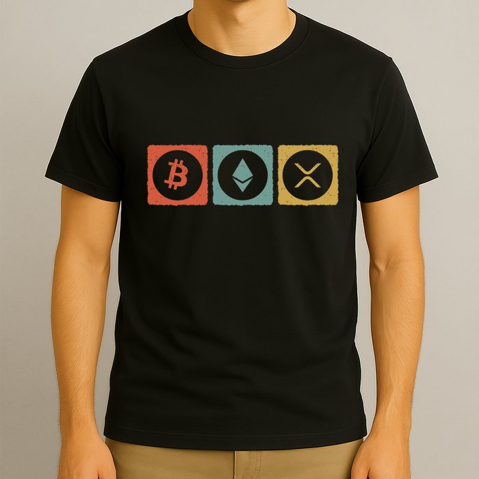 Vintage Crypto Cryptocurrency Crypto Ethereum Xrp Bitcoin T-Shirt