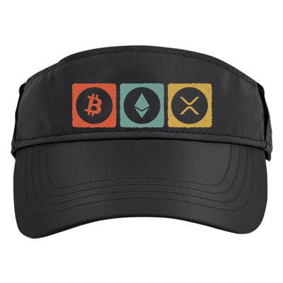 Vintage Crypto Cryptocurrency Crypto Ethereum Xrp Bitcoin Adult Drive Performance Visor