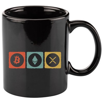 Vintage Crypto Cryptocurrency Crypto Ethereum Xrp Bitcoin 11oz C Handle Ceramic Mug