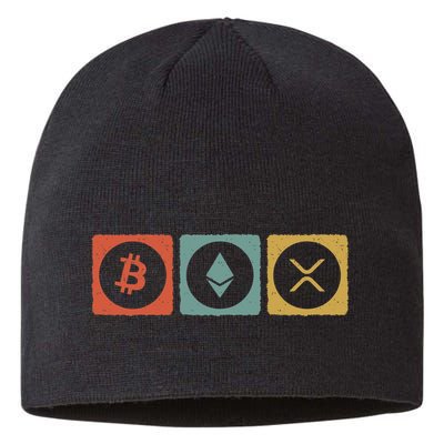 Vintage Crypto Cryptocurrency Crypto Ethereum Xrp Bitcoin Sustainable Beanie
