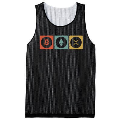 Vintage Crypto Cryptocurrency Crypto Ethereum Xrp Bitcoin Mesh Reversible Basketball Jersey Tank