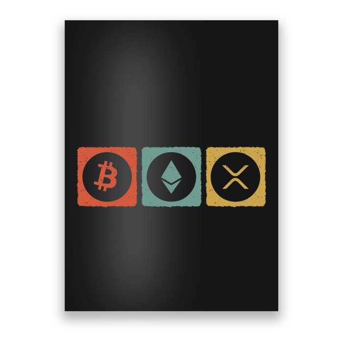 Vintage Crypto Cryptocurrency Crypto Ethereum Xrp Bitcoin Poster