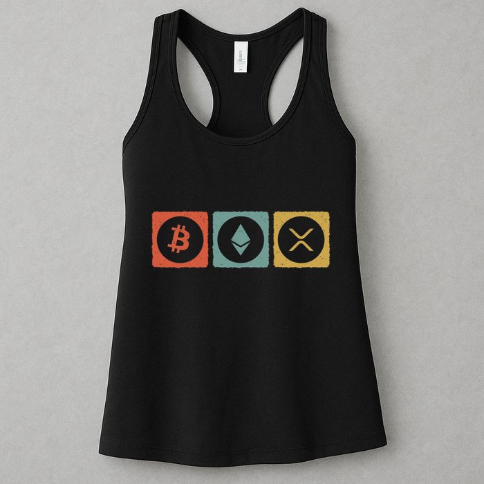 Vintage Crypto Cryptocurrency Crypto Ethereum Xrp Bitcoin Womens Tank Top