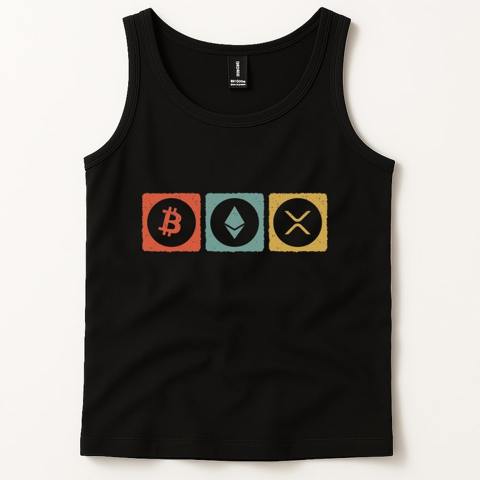 Vintage Crypto Cryptocurrency Crypto Ethereum Xrp Bitcoin Tank Top