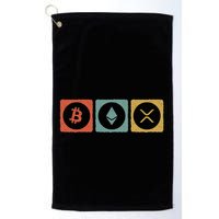 Vintage Crypto Cryptocurrency Crypto Ethereum Xrp Bitcoin Golf Towel