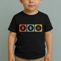 Vintage Crypto Cryptocurrency Crypto Ethereum Xrp Bitcoin Toddler T-Shirt