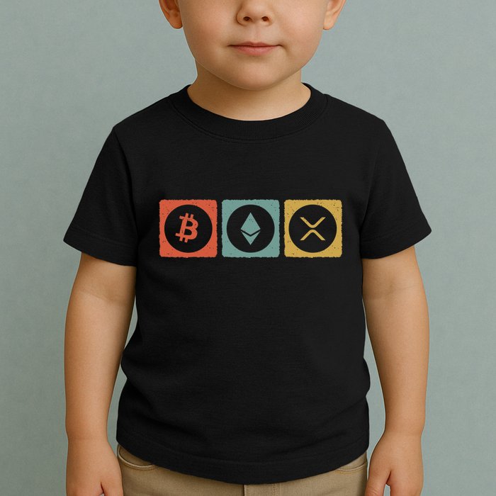 Vintage Crypto Cryptocurrency Crypto Ethereum Xrp Bitcoin Toddler T-Shirt