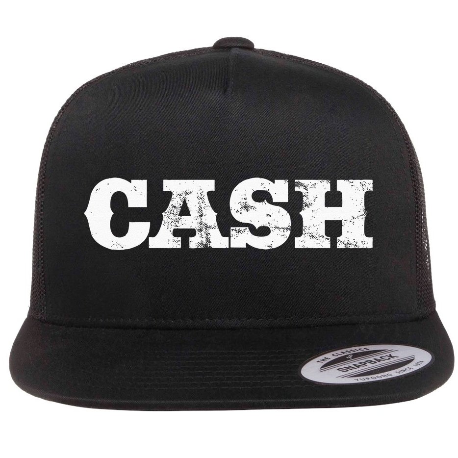 Vintage Cash Country Music Lovers Outlaw Flat Bill Trucker Hat