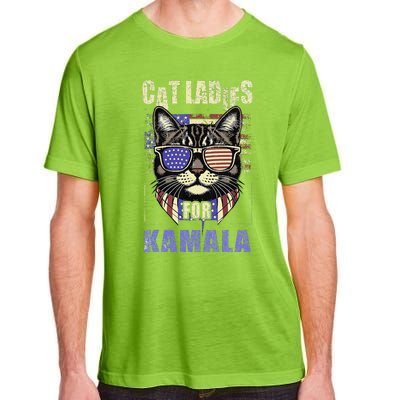 Vintage Childless Cat Ladies For Kamala Harris 2024 Election Adult ChromaSoft Performance T-Shirt