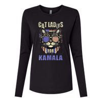 Vintage Childless Cat Ladies For Kamala Harris 2024 Election Womens Cotton Relaxed Long Sleeve T-Shirt