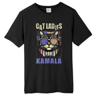 Vintage Childless Cat Ladies For Kamala Harris 2024 Election Tall Fusion ChromaSoft Performance T-Shirt