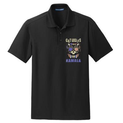 Vintage Childless Cat Ladies For Kamala Harris 2024 Election Dry Zone Grid Polo