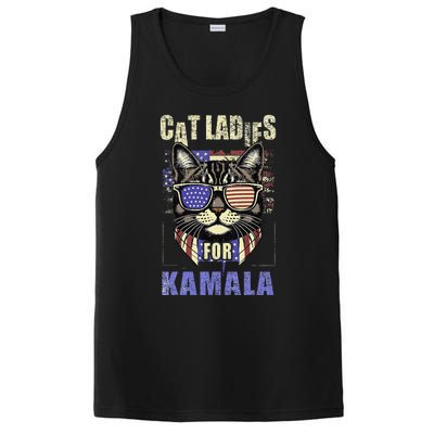 Vintage Childless Cat Ladies For Kamala Harris 2024 Election PosiCharge Competitor Tank