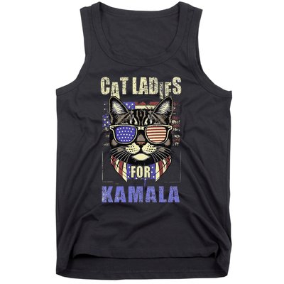 Vintage Childless Cat Ladies For Kamala Harris 2024 Election Tank Top