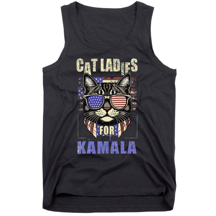 Vintage Childless Cat Ladies For Kamala Harris 2024 Election Tank Top