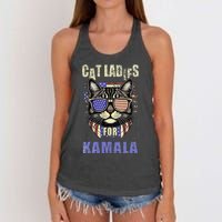 Vintage Childless Cat Ladies For Kamala Harris 2024 Election Women's Knotted Racerback Tank