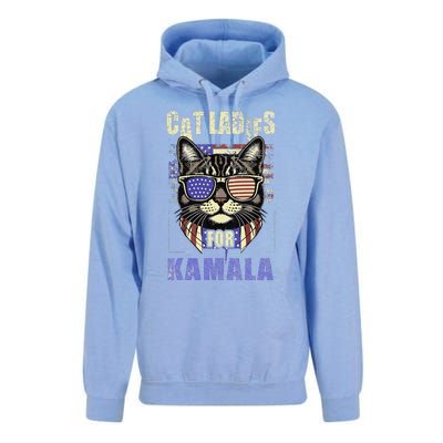 Vintage Childless Cat Ladies For Kamala Harris 2024 Election Unisex Surf Hoodie