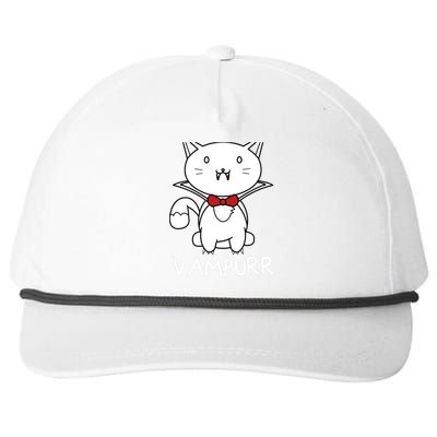 Vampurr Cute Cartoon Vampire Cat Snapback Five-Panel Rope Hat