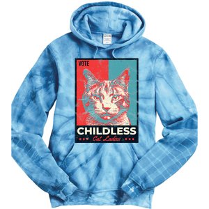 Vote Childless Cat Lady Tie Dye Hoodie