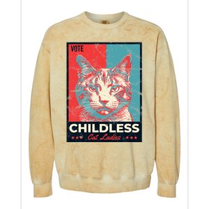 Vote Childless Cat Lady Colorblast Crewneck Sweatshirt