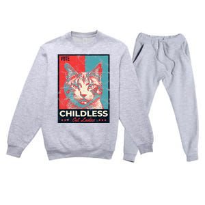 Vote Childless Cat Lady Premium Crewneck Sweatsuit Set