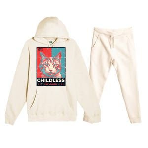 Vote Childless Cat Lady Premium Hooded Sweatsuit Set