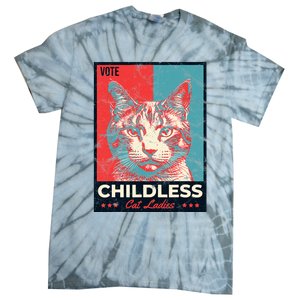 Vote Childless Cat Lady Tie-Dye T-Shirt