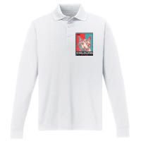 Vote Childless Cat Lady Performance Long Sleeve Polo