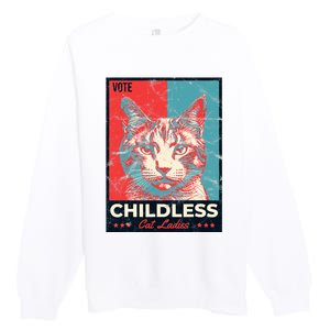 Vote Childless Cat Lady Premium Crewneck Sweatshirt