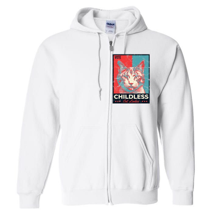 Vote Childless Cat Lady Full Zip Hoodie