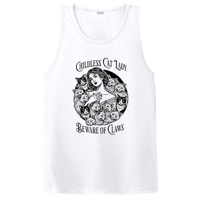 Vintage Childless Cat Lady Beware Of Claws Girl Madam Kamala PosiCharge Competitor Tank