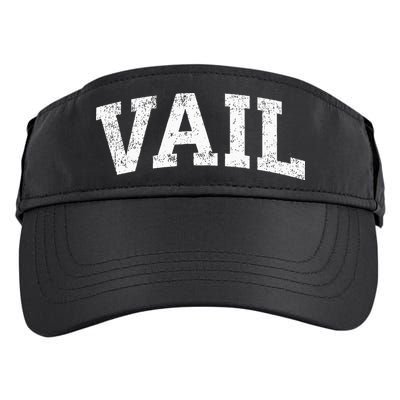 Vail Colorado Co Vintage Athletic Sports Design Adult Drive Performance Visor