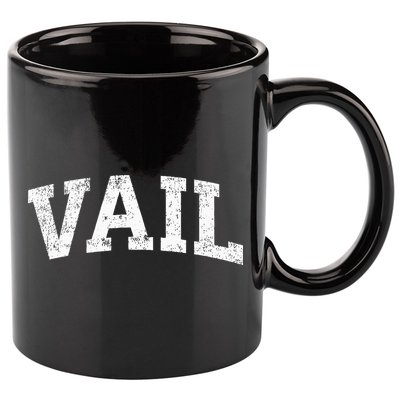 Vail Colorado Co Vintage Athletic Sports Design 11oz C Handle Ceramic Mug