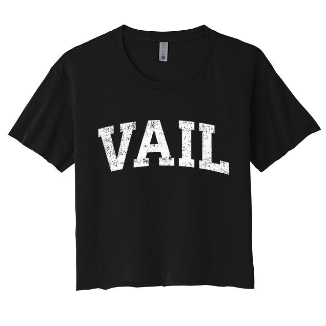 Vail Colorado Co Vintage Athletic Sports Design Crop Top
