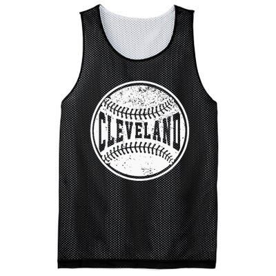 Vintage Cleveland Cityscape Baseball Lover Player And Fans Mesh Reversible Basketball Jersey Tank