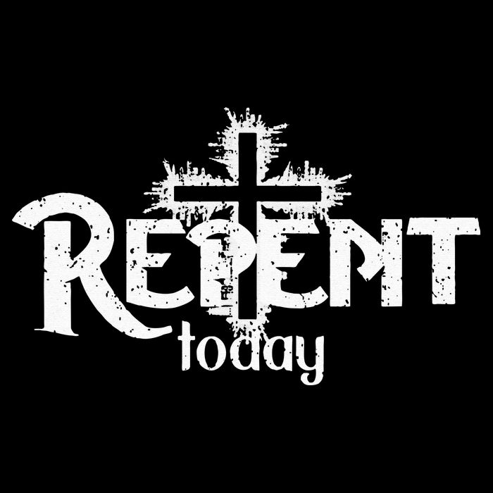Vintage Christian Cross Design Repent Today Drawstring Bag