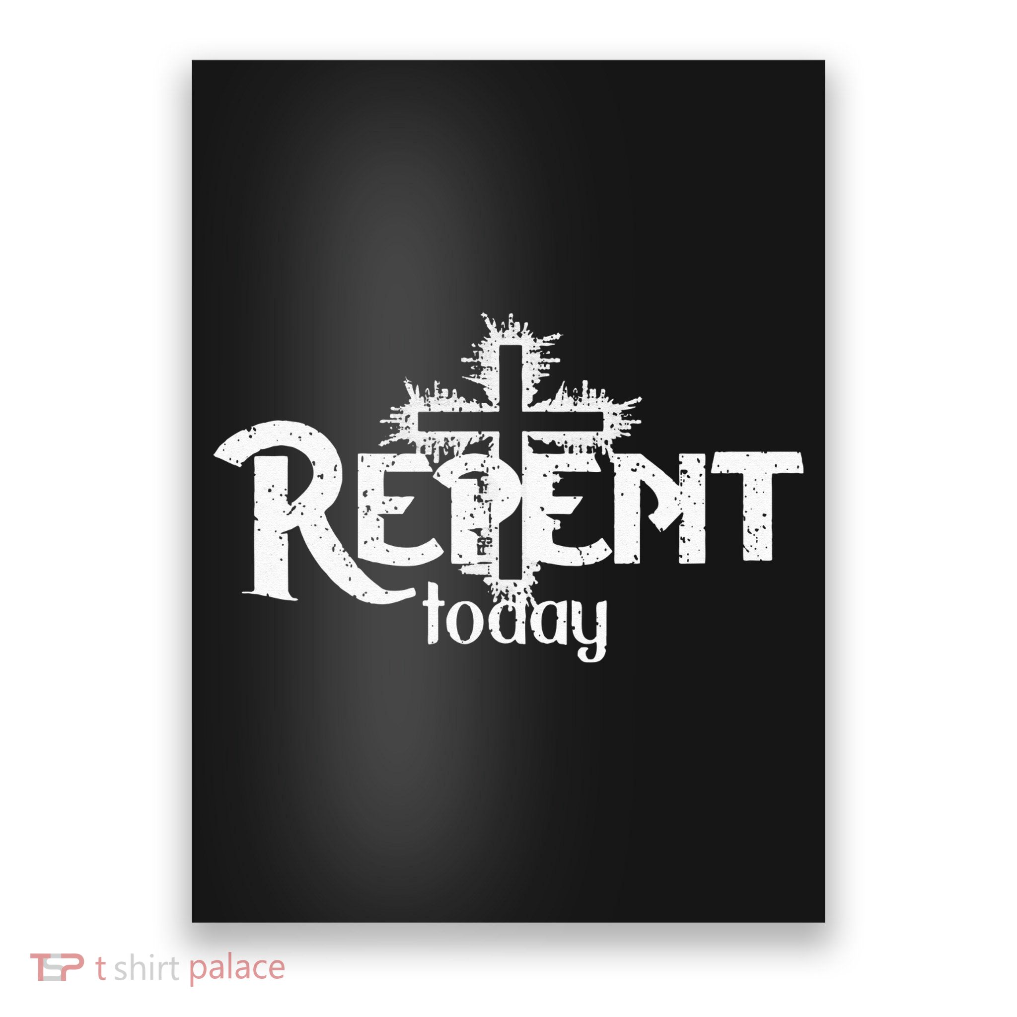 Vintage Christian Cross Design Repent Today Poster