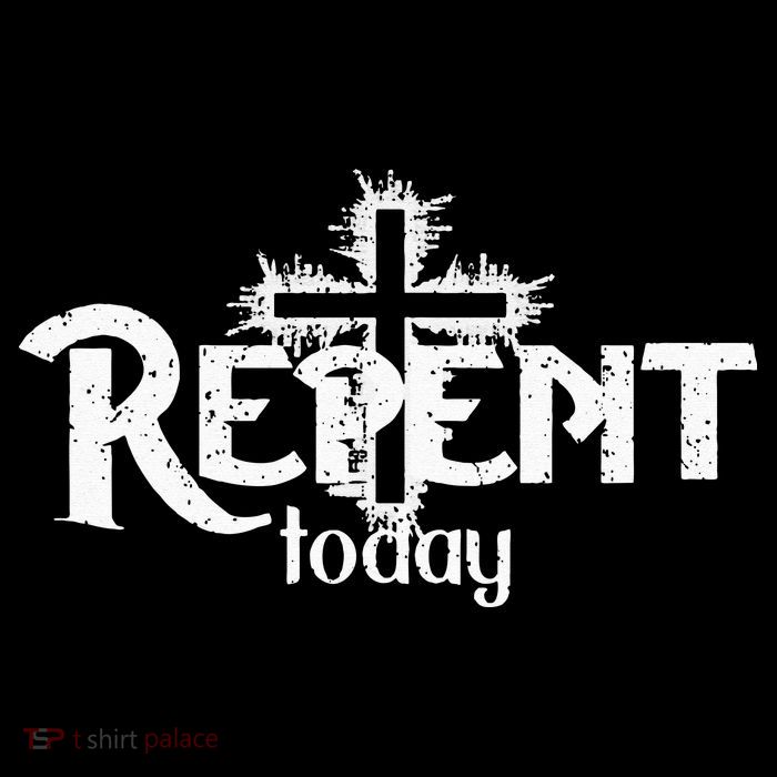 Vintage Christian Cross Design Repent Today Poster