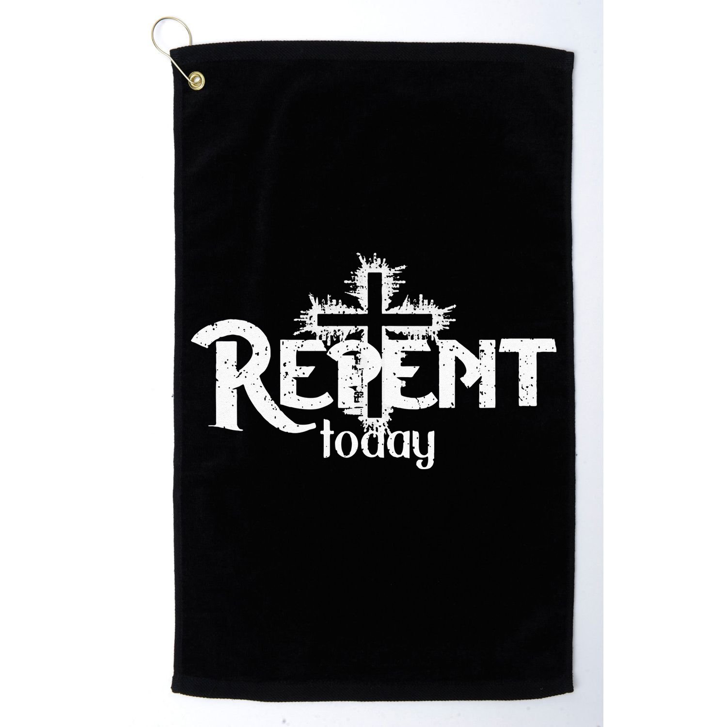 Vintage Christian Cross Design Repent Today Golf Towel