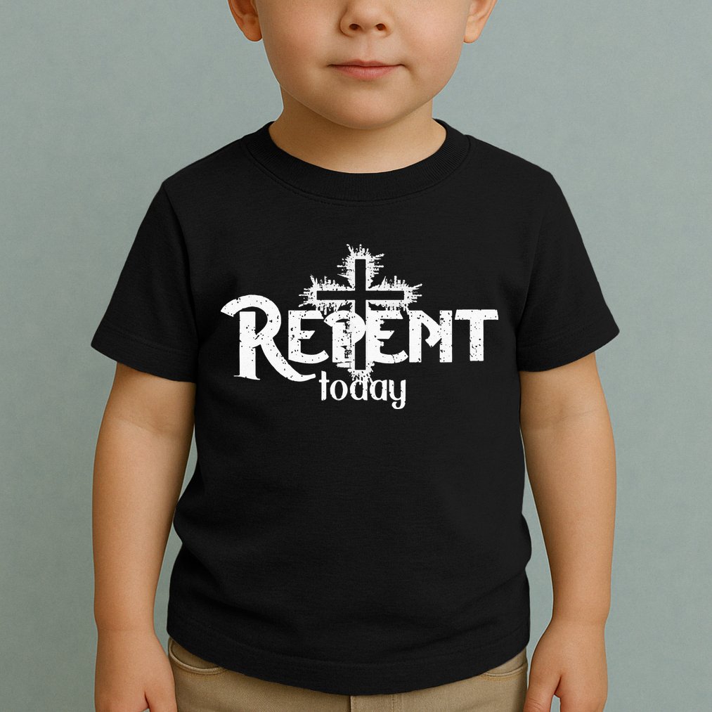 Vintage Christian Cross Design Repent Today Toddler T-Shirt