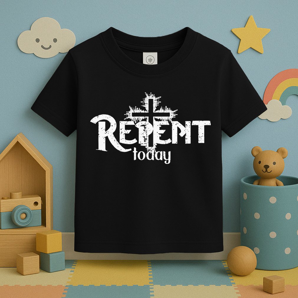 Vintage Christian Cross Design Repent Today Toddler T-Shirt