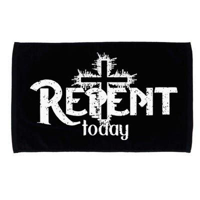 Vintage Christian Cross Design Repent Today Microfiber Hand Towel
