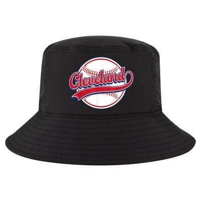 Vintage Cleveland Cityscape Baseball Lover Player And Fans Cool Comfort Performance Bucket Hat