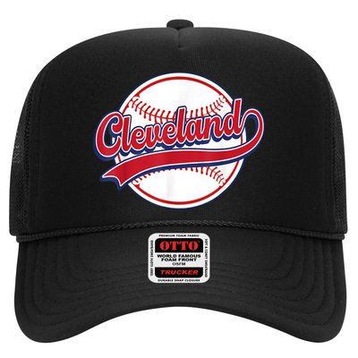 Vintage Cleveland Cityscape Baseball Lover Player And Fans Hat